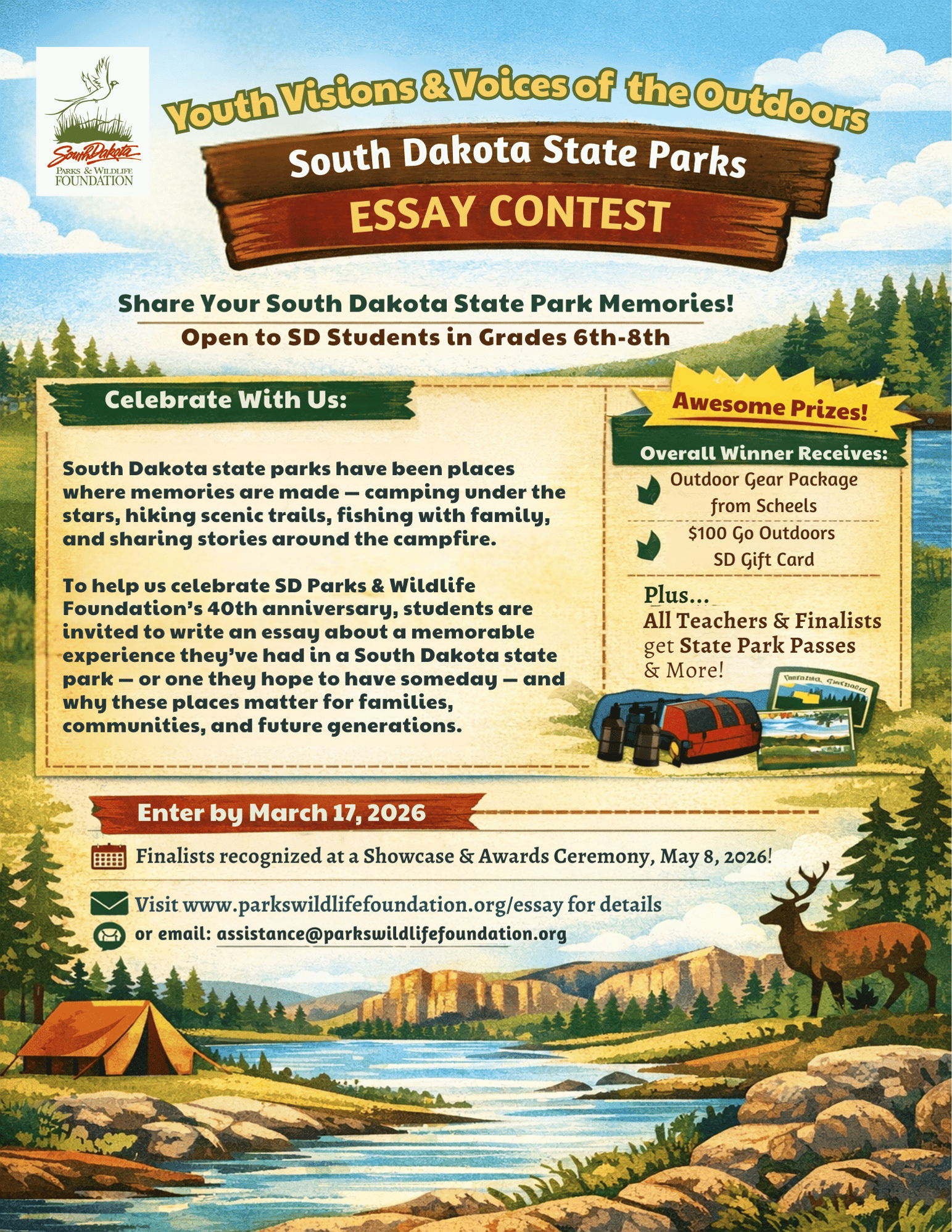 SD Parks & Wildlife Foundation Essay Contest Flyer